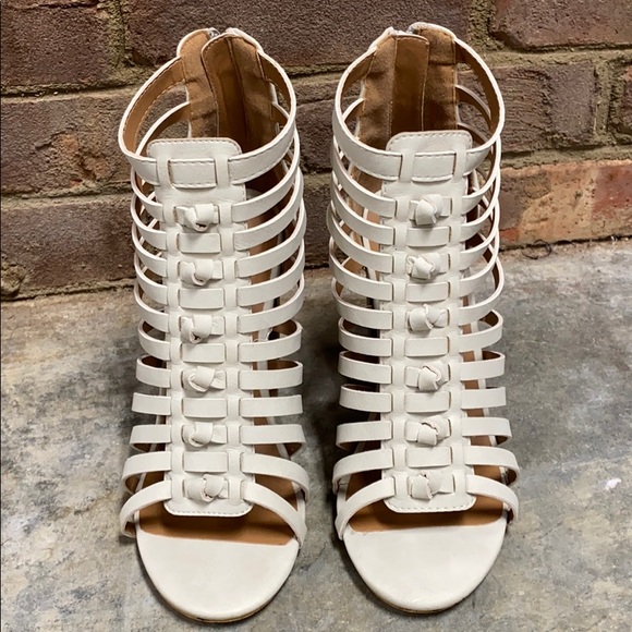 Mi.iM Strappy open toe block heel Bootie Cream 6.5 - Picture 3 of 10